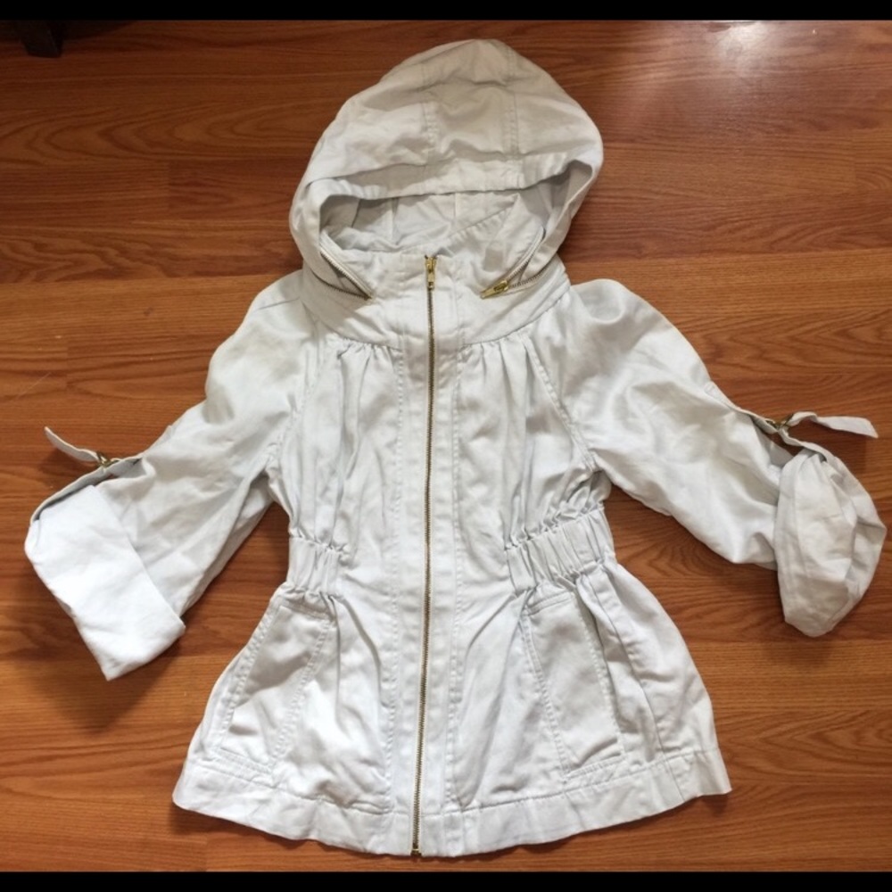 French Connection Cream Hooded Utility Jacket